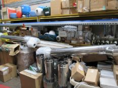 Large quantity assorted stocks to 2 bays racking,