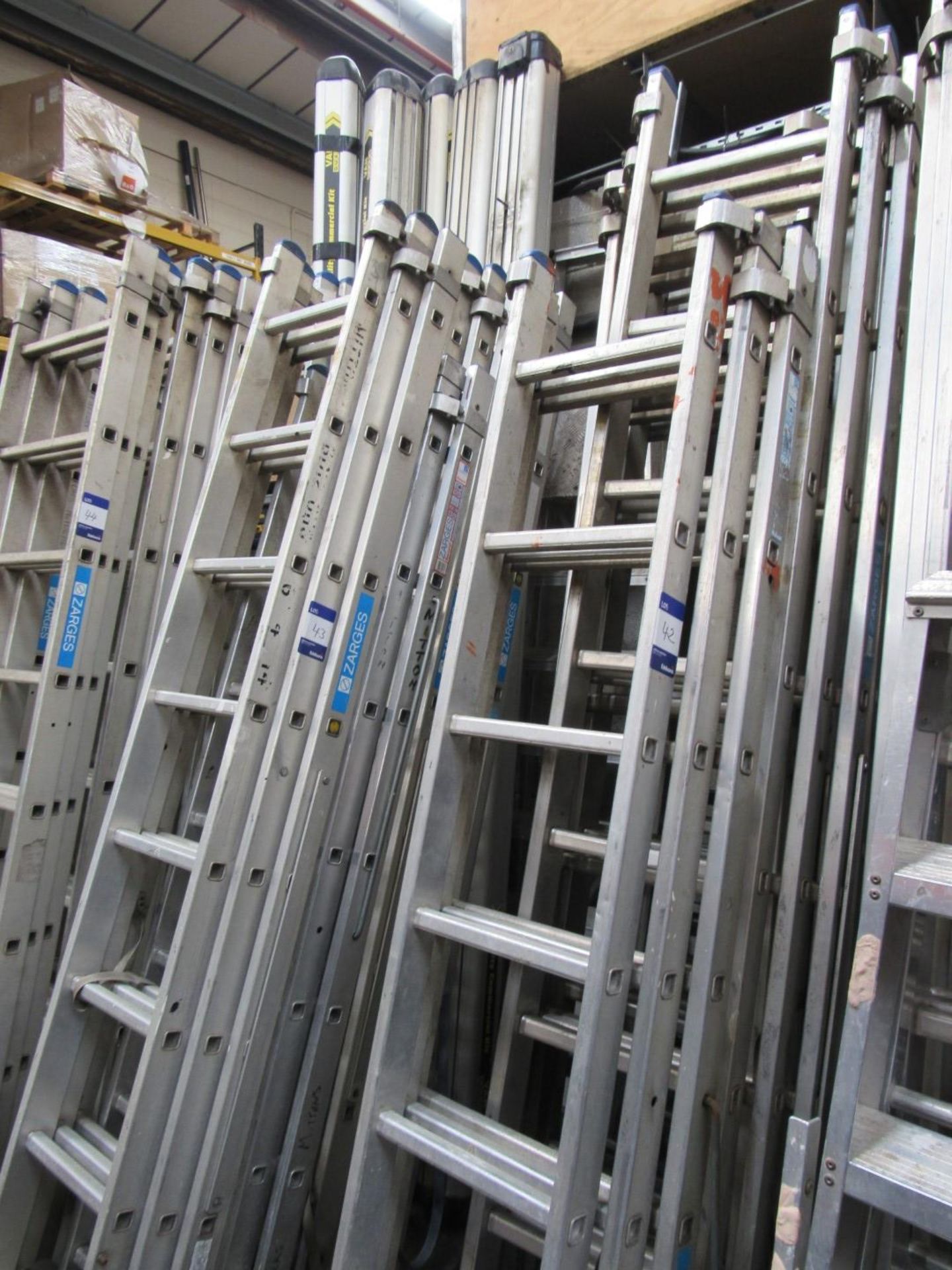 Large quantity various ladders