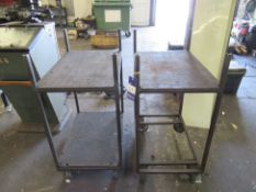 2x Metal Framed Workshop Trolleys
