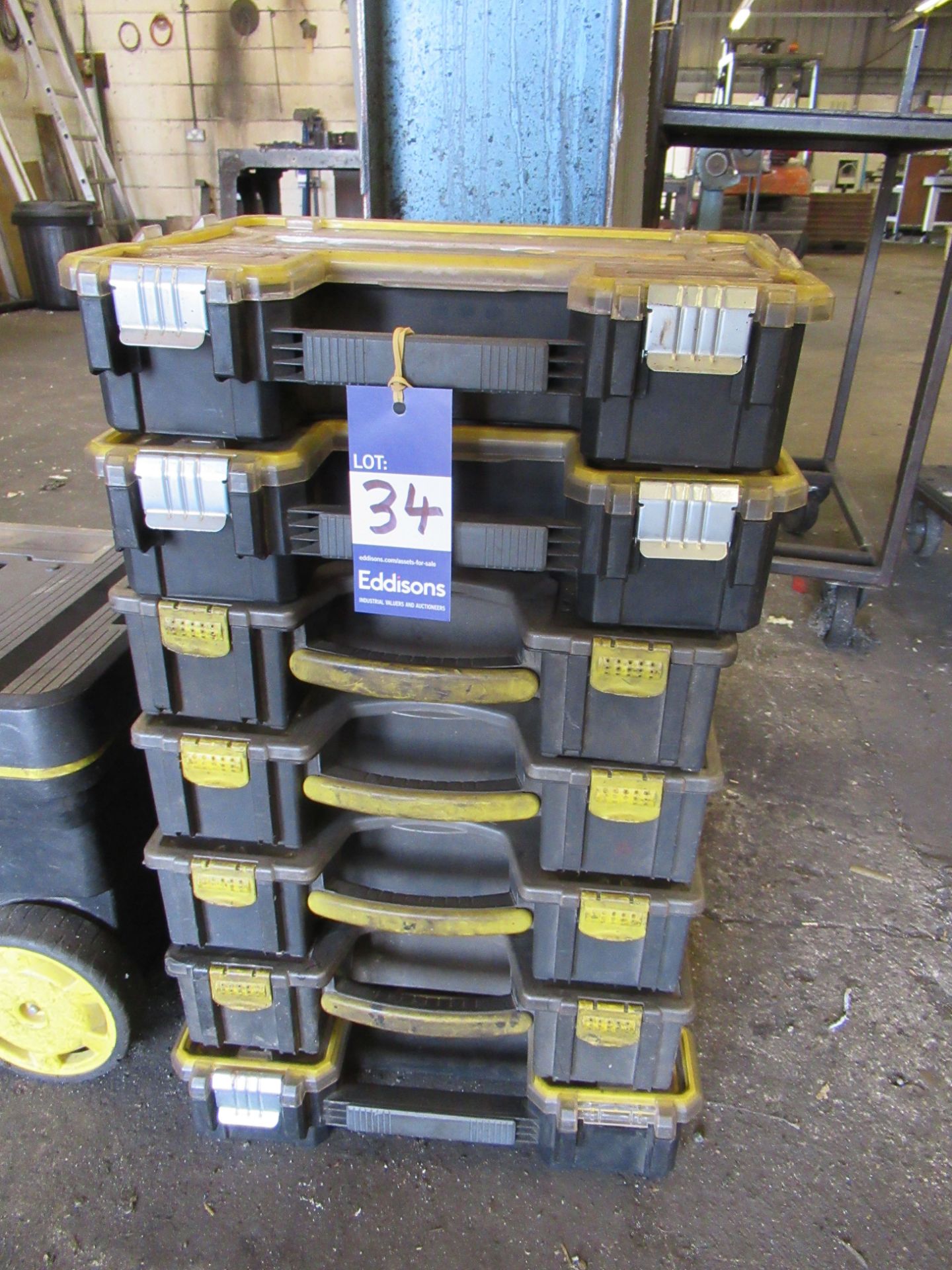 Stanley Mobile Toolbox & 7x Stanley Deep Pro Parts Organisers - Image 4 of 4