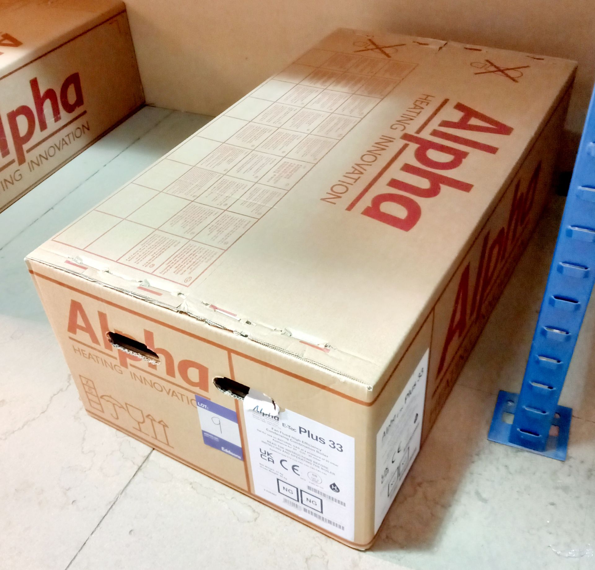 Aplha E-Tec Plus 33 fan flued high efficiency condensing combination boiler. This lot forms part