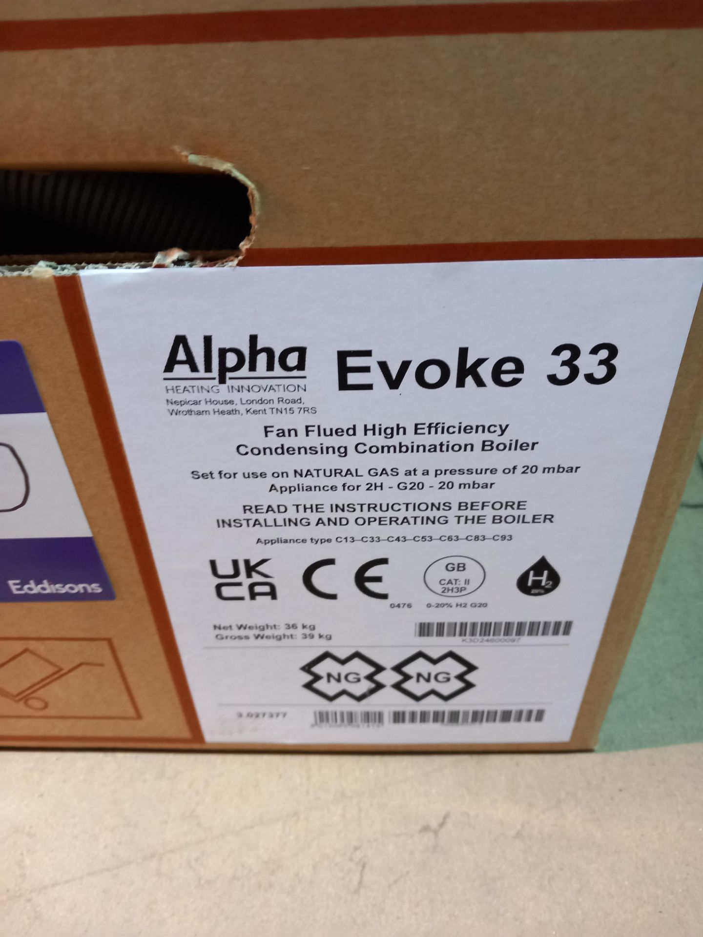 Aplha Evoke 33 fan flued high efficiency condensing combination boiler. This lot forms part of - Image 2 of 2