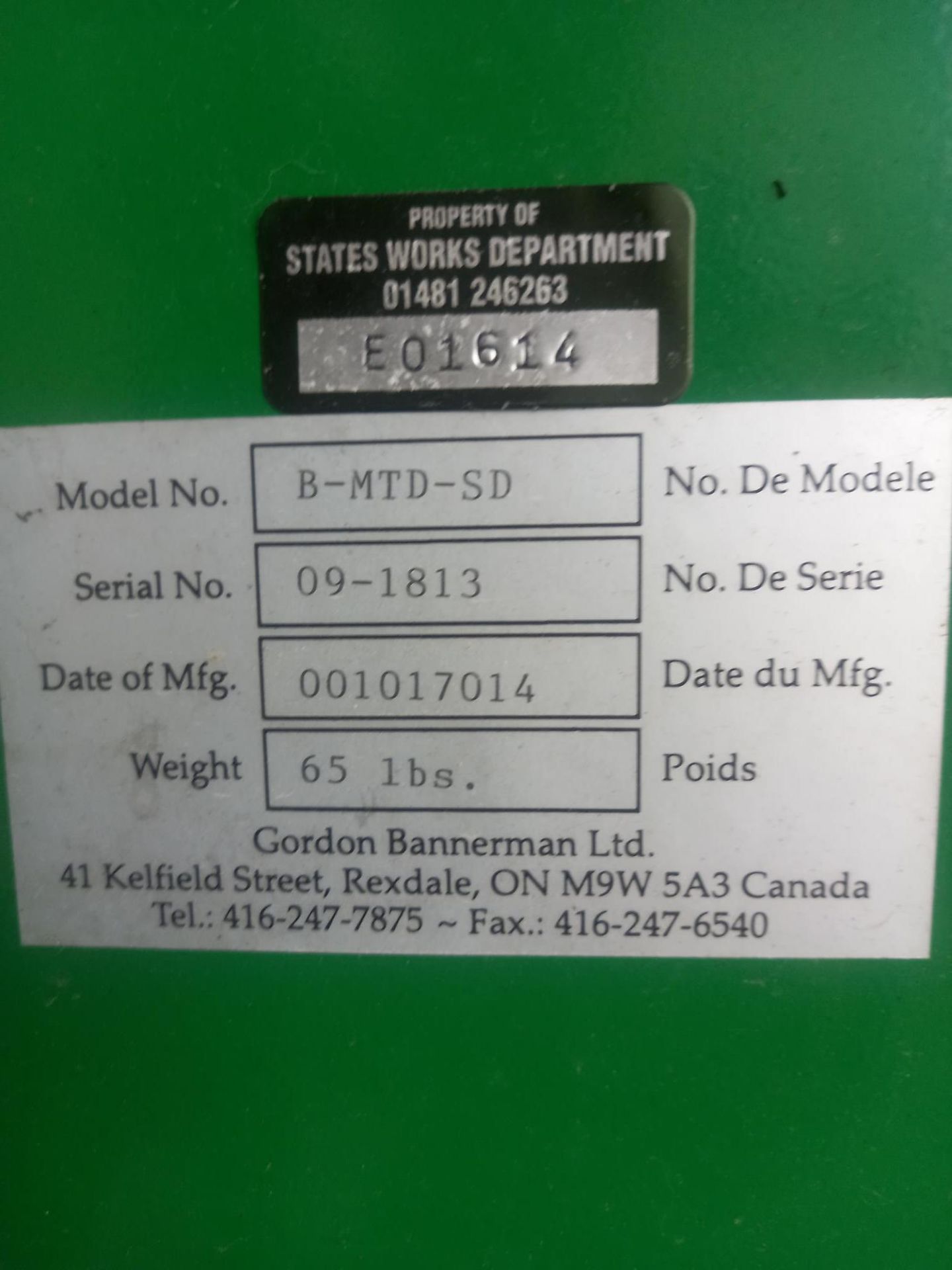 Bannerman Model B-MTD-SD Mini Top Dresser - Image 2 of 2