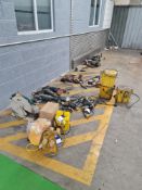 Assortment of electrical hand/power tools, transformers & splitter boxes