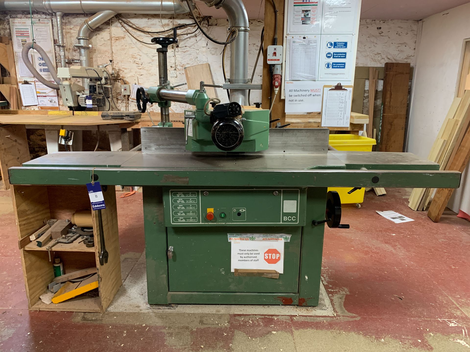 Wadkin BCC Spindle Moulder together with a Maggi 2034 Powered Roller Feed - 3phase.