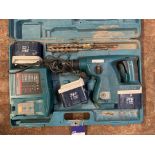 Makita Cordless Hammer Drill with 2x Spare Batteries, 1x Charger and Carry Case