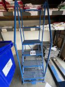 Set of mobile warehouse steps, top step 1020mm high, overall height 1935mm