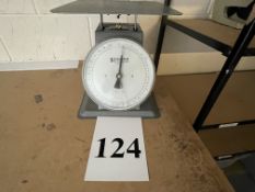 Qty misc. packaging materials & Salter 30 kg table top balance scales