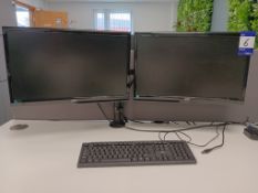 Twin Arm Desk Monitor Mount with 2 x AOC 22” Monitors