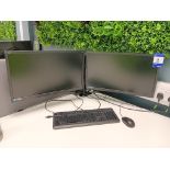 Twin Arm Desk Monitor Mount with 2 x AOC 24” LED Monitors