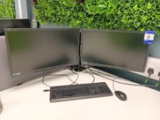 Twin Arm Desk Monitor Mount with 2 x AOC 24” LED Monitors