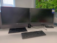 Twin Arm Desk Monitor Mount with 2 x AOC 24” Monitors