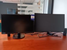 Viewsonic 27” LCD Curved Monitor & AOC 24” LED Monitor