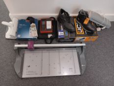 Geo Fennel FSM 130+ Sound Level, Temptop Air Monitor, 2 x Pair Work Boots, Paper Guillotine & Hole