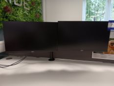 Twin Arm Desk Monitor Mount with 2 x Acer 24” Monitors