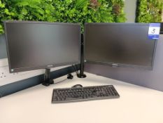 Twin Arm Desk Monitor Mount with 2 x Philips 22” LED Monitors