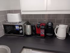 Morphy Richards Microwave, Toaster & Kettle, Logik Kettle, De Longhi Nespresso Machine & Nescafe