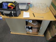 2 x Tambour fronted cabinets (Approx. 1200x700 & 8