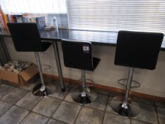 3 Leather effect bar stools
