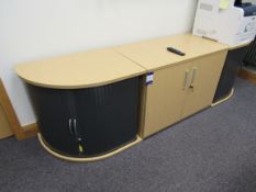 Twin door office cabinet with 2 x curved corner ta