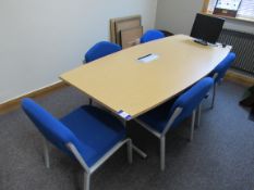 Shaped boardroom table (Approx. 2200x1000) with 5