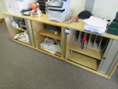 3 x Low level tambour fronted cabinets (Approx. 80