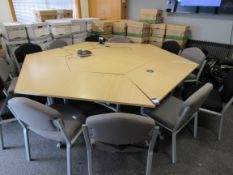 8 Piece sectional mobile meeting room table (compu