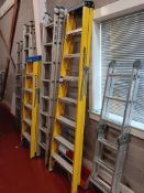 3 x Zarges Aluminium Triple Extension Ladders, Youngman & Werner Aluminium Step Ladders &