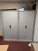 2 x Silverline Tambour Roller Door Cabinets (Approx. 6ft 7” Height) & Silverline 4-Drawer Filing