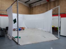 Steel framed 360-degree turntable vehicle photography booth, approx. 10m x 8m – Purchaser to dismant