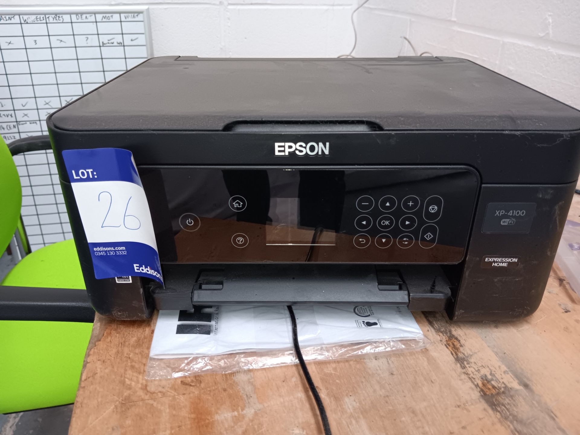 Epson XP-4100 All-in-One desktop printer, serial number X6BS010592