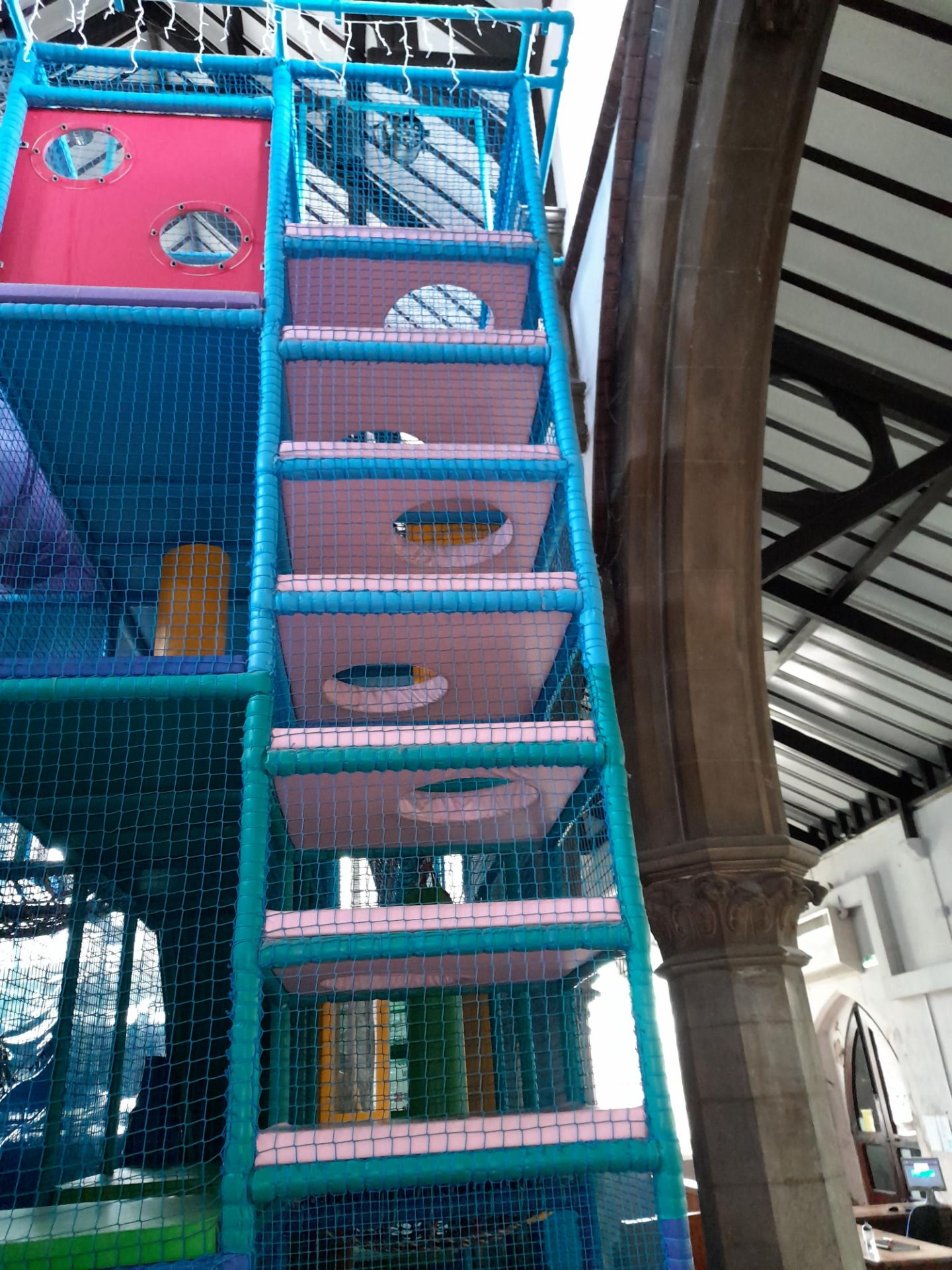 Bespoke 4-Tier Children’s Soft Play Structure, including 2 lane wave slide, spiral slide, deck - Image 2 of 6
