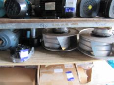 Quantity of various fans and motors to shelf