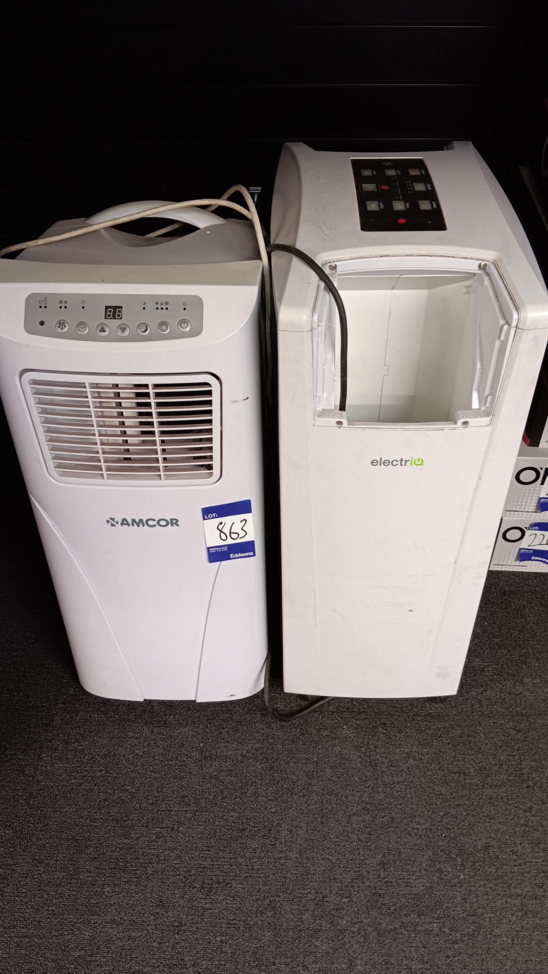 Amcor mobile air conditioning unit & Electriq mobile air condditioning unit