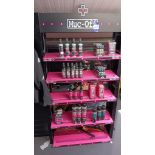 Muc-Off display stand & contents of Muc-Off products