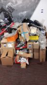 Quantity of boxes & lin bins & contents to include motorcycle spare parts & accessories