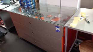 Glazed display counter unit (contents excluded)