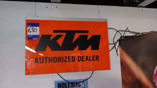 Illuminated KTM sign