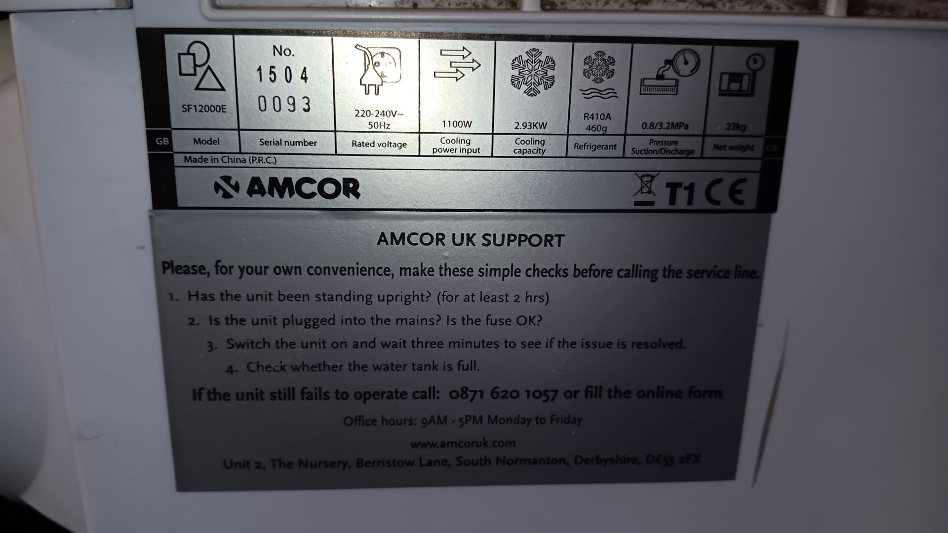 Amcor mobile air conditioning unit & Electriq mobile air condditioning unit - Image 2 of 3