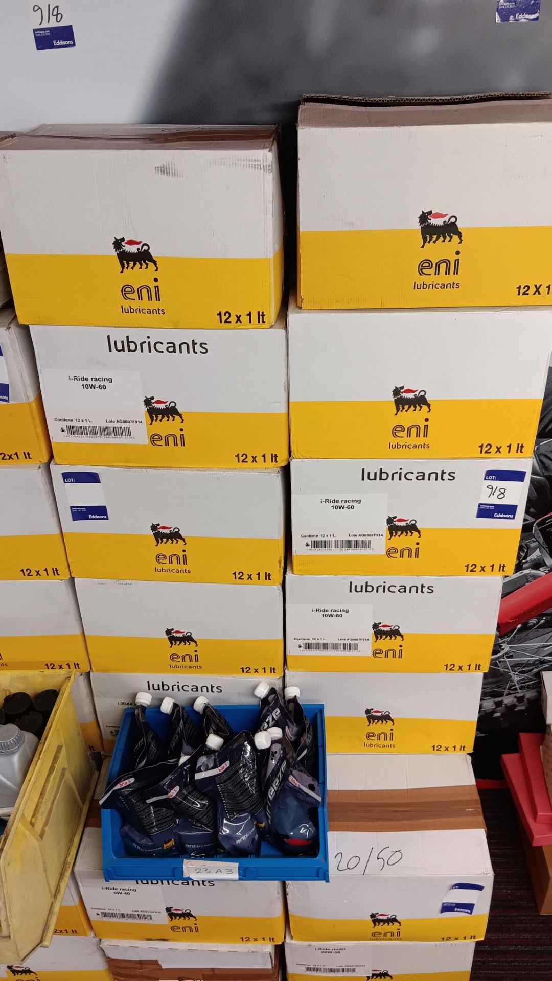 18x Boxes of eni lubricants to include i-ride moto 20w-50, 10w-60 & other (quantities of boxes not - Image 2 of 2