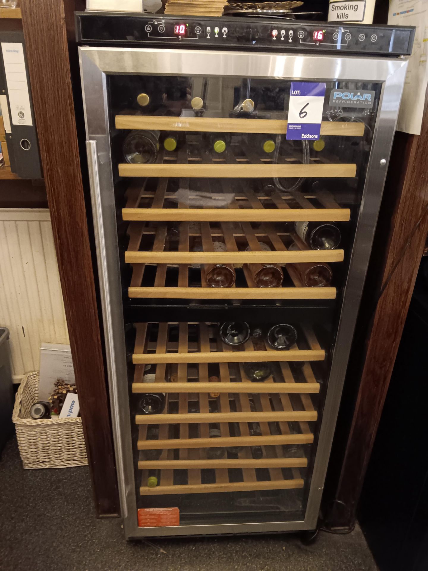 Polar Glass Fronted Temperature Control Wine Chiller & Contents Including 33 x Assorted Bottles