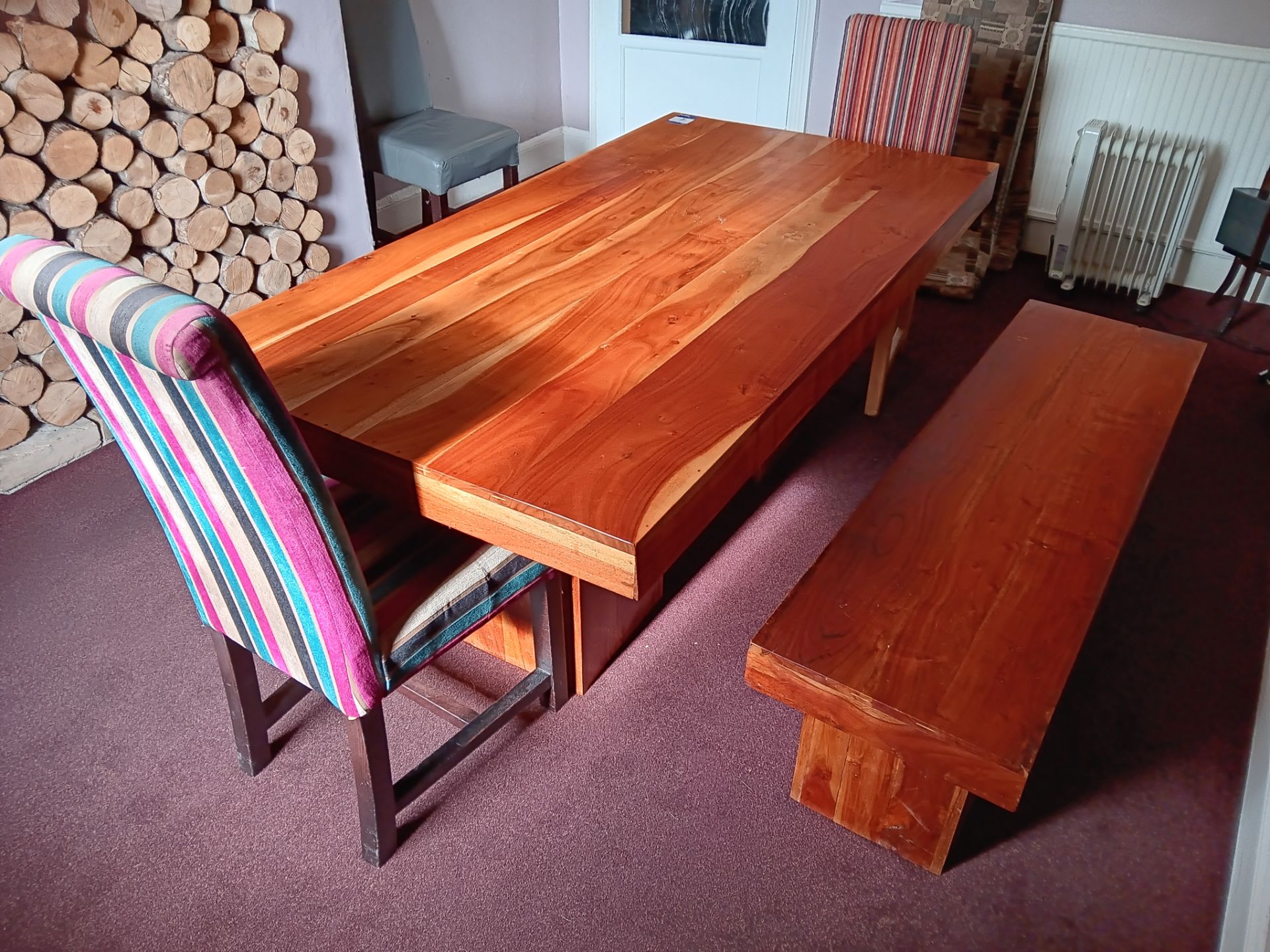 Heavy Solid Wood Table Approx 6ft 3 X 3ft 3 With 2 X Heavy Solid heavy-solid-wood-table-approx-6ft-3-x-3ft-3-with-2-x-heavy-solid