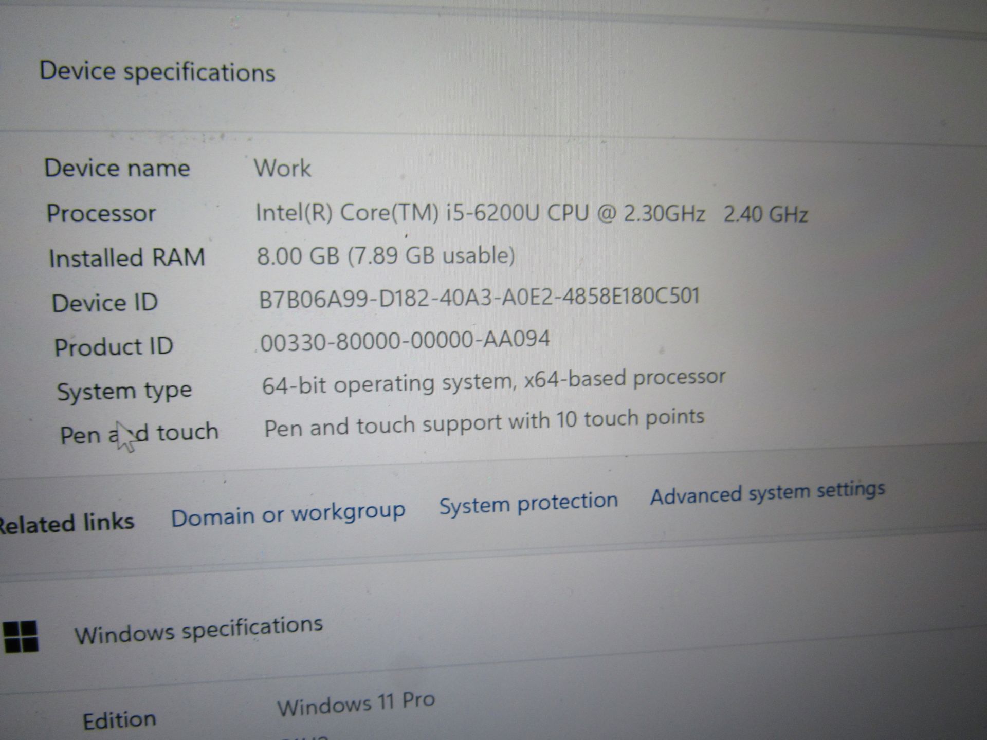 Lenovo ThinkPad Intel Core i5-600U CPU @ 2.3GHz, 8GB RAM, 930GB Drive, Windows 11 with charger - Image 2 of 6