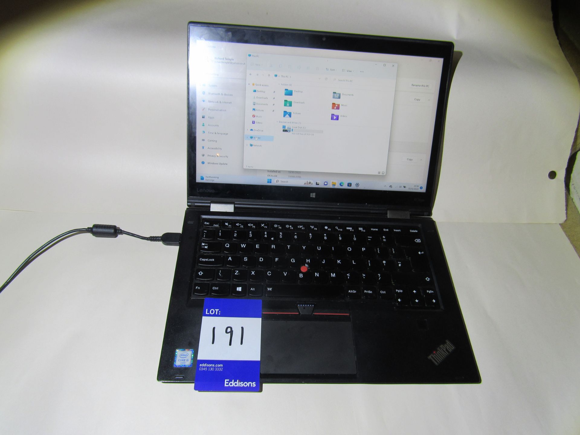 Lenovo ThinkPad Intel Core i5-600U CPU @ 2.3GHz, 8GB RAM, 930GB Drive, Windows 11 with charger - Image 6 of 6