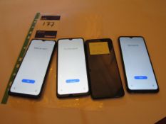 7 Samsung Galaxy A32 5G SM-A326B/DS 64GB Phones, used and reset, damaged screens