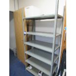 2 x Bolted racking 1 x 6 shelves 900mm wide, 1 x 6 shelves 600mm wide