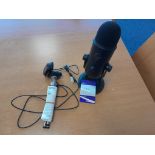 BLUE Yeti USB Streaming Microphone and Logitech HD 1080P Camera with tripod