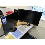 3 Monitors 1 x PIXL IPS LED 27” Frameless, 1 x Phillips 243V5 24”, 1 x Hewlett Packard N246V 24”