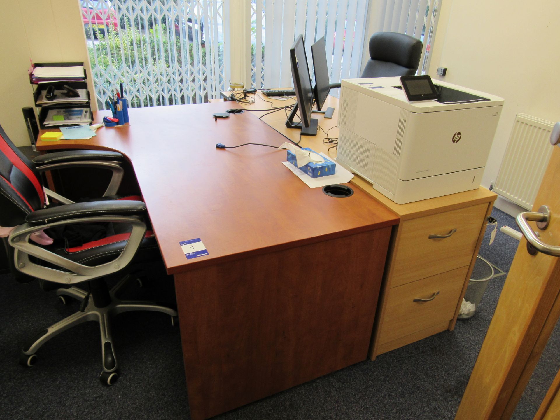 3 x 1 Person Desks to include 2 Office Chairs, 3 Drawers