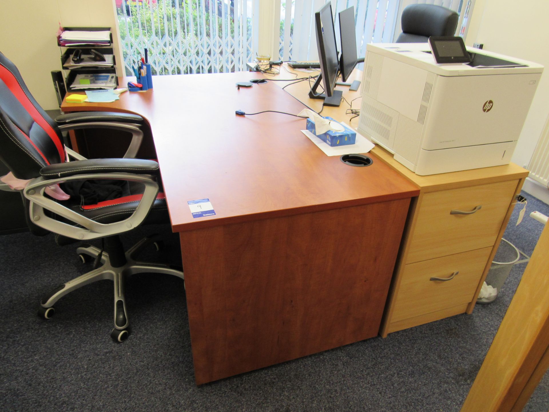 3 x 1 Person Desks to include 2 Office Chairs, 3 Drawers - Image 2 of 3